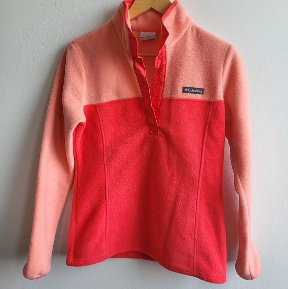 Columbia Benton Springs Half Snap Pullover Sweater Coral - XS- - Picture 1 of 9